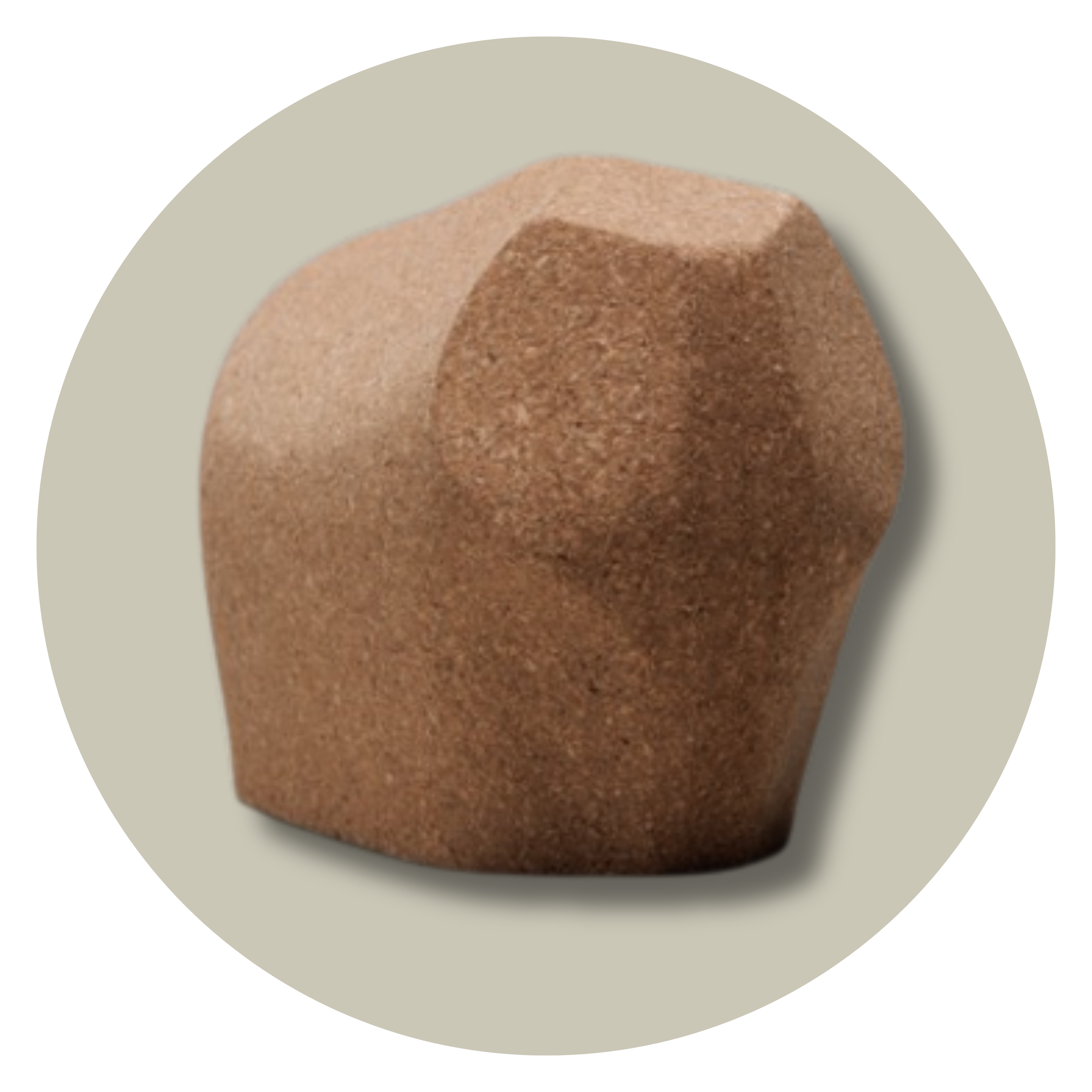 Kork Designobjekt, nachhaltiges Spielzeug, Elefant aus Naturkork, minimalistisches Kinderspielzeug, Kork-Elefant, Elefantenskulptur, Figur aus Kork
